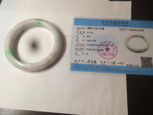 Load image into Gallery viewer, 61.8 mm certified type A 100% Natural sunny green/purple/white Jadeite Jade bangle AX103-5428