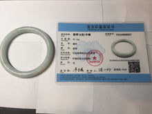 Load image into Gallery viewer, 56.4mm certified 100% natural Type A light green white round cut jadeite jade bangle BS4-9557