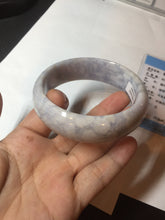Load image into Gallery viewer, 59mm Certified Type A 100% Natural light purple white chubby broad style Jadeite Jade bangle BM98-4481