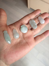 Load image into Gallery viewer, 100% natural type A icy watery sunny green/purple/clear small Jadeite Jade pendant group BL47