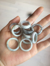 Load image into Gallery viewer, 100% natural type A green/white/gray/black jadeite jade band ring Q151 (Add on item, not sale individually.)