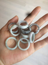 Load image into Gallery viewer, 100% natural type A green/white/gray/black jadeite jade band ring Q151 (Add on item, not sale individually.)