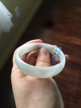 Load image into Gallery viewer, 52.5mm Certificated  Type A100% green/white thin Jadeite Jade bangle F10-1164