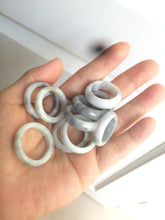 Load image into Gallery viewer, 100% natural type A green/white/gray/black jadeite jade band ring Q151 (Add on item, not sale individually.)