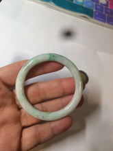 Load image into Gallery viewer, 35-38mm Type A 100% Natural sunny green/white Jadeite Jade kids bangle /scarf button group BF100