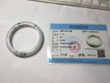 Load image into Gallery viewer, 57.7mm certified 100% natural green/purple/brown(Fu Lu SHOU) with green floating flowers jadeite jade bangle PD141-6311