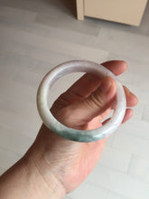Load image into Gallery viewer, 56.9mm Certified Type A 100% Natural dark green/white/purple Jadeite Jade bangle BL82-4053