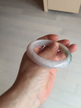 Load image into Gallery viewer, 56.9mm Certified Type A 100% Natural dark green/white/purple Jadeite Jade bangle BL82-4053
