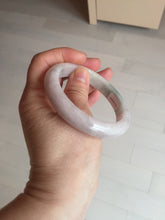 Load image into Gallery viewer, 56.9mm Certified Type A 100% Natural dark green/white/purple Jadeite Jade bangle BL82-4053
