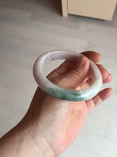Load image into Gallery viewer, 56.9mm Certified Type A 100% Natural dark green/white/purple Jadeite Jade bangle BL82-4053