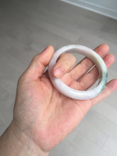 Load image into Gallery viewer, 56.9mm Certified Type A 100% Natural dark green/white/purple Jadeite Jade bangle BL82-4053
