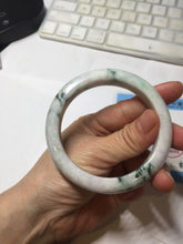 Load image into Gallery viewer, 57.7mm certified 100% natural green/purple/brown(Fu Lu SHOU) with green floating flowers jadeite jade bangle PD141-6311