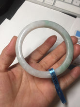 Load image into Gallery viewer, 56.5mm certified 100% natural type A white/light green white purple jadeite jade bangle AH96-0543