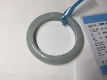 Load image into Gallery viewer, 56.3mm certified 100% natural type A icy watery white light green chubby jadeite jade bangle AH97-0549