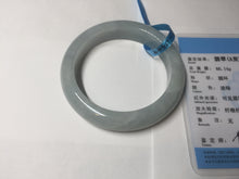 Load image into Gallery viewer, 56.3mm certified 100% natural type A icy watery white light green chubby jadeite jade bangle AH97-0549