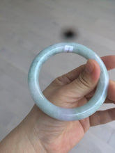 Load image into Gallery viewer, 56.5 mm certificated Type A 100% Natural light green/purple round cut Jadeite Jade bangle S65-4066