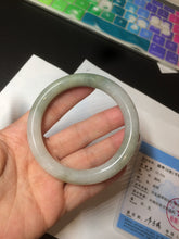 Load image into Gallery viewer, 56mm certified 100% natural type A light green/white chubby round cut jadeite jade bangle AK66-3498