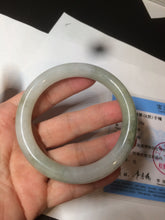 Load image into Gallery viewer, 56mm certified 100% natural type A light green/white chubby round cut jadeite jade bangle AK66-3498