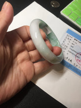 Load image into Gallery viewer, 56.7mm certified 100% natural type A sunny green/white jadeite jade bangle BK71-5217