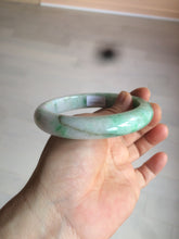 Load image into Gallery viewer, 60.5mm Certified Type A 100% Natural sunny green/white/brown Jadeite Jade bangle A109-5414