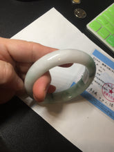 Load image into Gallery viewer, 56.7mm certified 100% natural type A sunny green/white jadeite jade bangle BK71-5217