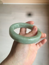 Load image into Gallery viewer, 59.5mm certified type A 100% Natural light green/gray chubby square style Jadeite Jade bangle AZ38-1505