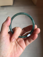 Load image into Gallery viewer, 58.2mm Certified Type A 100% Natural dark green/blue/gray Guatemala slim round cut Jadeite bangle PD181-2479