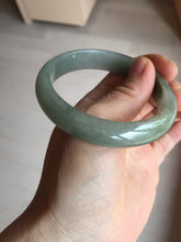 Load image into Gallery viewer, 55.8mm Certified 100% natural Type A oily dark green/gray/black jadeite jade bangle BN32-8086