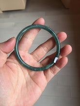 Load image into Gallery viewer, 58.2mm Certified Type A 100% Natural dark green/blue/gray Guatemala slim round cut Jadeite bangle PD181-2479