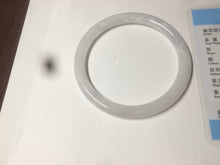 Load image into Gallery viewer, 56.7mm certified 100% natural type A light purple/white slim round cut jadeite jade bangle AE61-0916