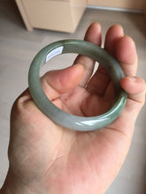 Load image into Gallery viewer, 55.8mm Certified 100% natural Type A oily dark green/gray/black jadeite jade bangle BN32-8086