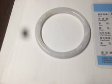 Load image into Gallery viewer, 56.7mm certified 100% natural type A light purple/white slim round cut jadeite jade bangle AE61-0916
