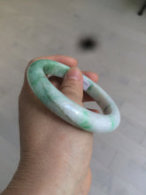 Load image into Gallery viewer, 60.5mm Certified Type A 100% Natural sunny green/white/brown Jadeite Jade bangle A109-5414