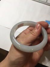 Load image into Gallery viewer, 55.6mm Certified type A 100% Natural light green/purple/white Jadeite bangle BK126-0252