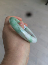 Load image into Gallery viewer, 60.5mm Certified Type A 100% Natural sunny green/white/brown Jadeite Jade bangle A109-5414