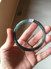 Load image into Gallery viewer, 54.5mm Certified Type A 100% Natural dark green/blue/gray Guatemala slim round cut Jadeite bangle PD180-2494