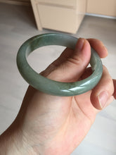 Load image into Gallery viewer, 55.8mm Certified 100% natural Type A oily dark green/gray/black jadeite jade bangle BN32-8086