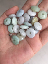 Load image into Gallery viewer, 14mm Type A 100% Natural white light green purple yellow Jadeite Jade abacus bead pendant group BP91 Add-on item