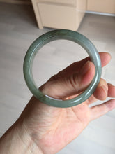 Load image into Gallery viewer, 55.8mm Certified 100% natural Type A oily dark green/gray/black jadeite jade bangle BN32-8086