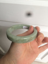 Load image into Gallery viewer, 59.5mm certified type A 100% Natural light green/gray chubby square style Jadeite Jade bangle AZ38-1505