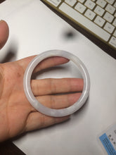Load image into Gallery viewer, 56.7mm certified 100% natural type A light purple/white slim round cut jadeite jade bangle AE61-0916