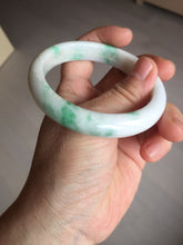 Load image into Gallery viewer, 57mm Certified Type A 100% Natural sunny green/white(白底青) Jadeite Jade bangle AY91-2805