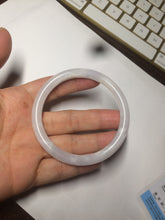 Load image into Gallery viewer, 56.7mm certified 100% natural type A light purple/white slim round cut jadeite jade bangle AE61-0916