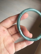 Load image into Gallery viewer, 59.2mm Certified Type A 100% Natural dark green/blue/gray/black slim round cut Guatemala Jadeite bangle GL36-18-3811
