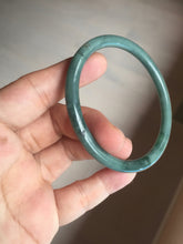 Load image into Gallery viewer, 59.2mm Certified Type A 100% Natural dark green/blue/gray/black slim round cut Guatemala Jadeite bangle GL36-18-3811