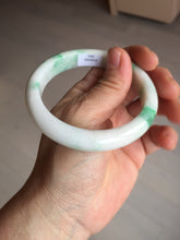 Load image into Gallery viewer, 57mm Certified Type A 100% Natural sunny green/white(白底青) Jadeite Jade bangle AY91-2805