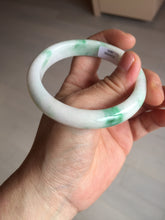 Load image into Gallery viewer, 57mm Certified Type A 100% Natural sunny green/white(白底青) Jadeite Jade bangle AY91-2805
