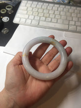 Load image into Gallery viewer, 59.2mm Certified 100% Natural type A light green/purple carved and golden-painted chubby round cut Jadeite Jade bangle PA174-(8571)