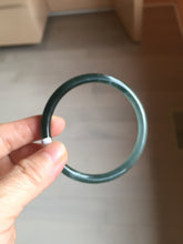 Load image into Gallery viewer, 58mm Certified Type A 100% Natural dark green/blue/gray Guatemala slim round cut Jadeite bangle PD179-2482
