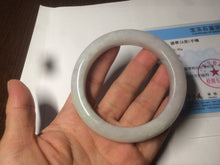 Load image into Gallery viewer, 58.2mm certified type A 100% Natural light green/white/purple jadeite jade bangle AE63-6538